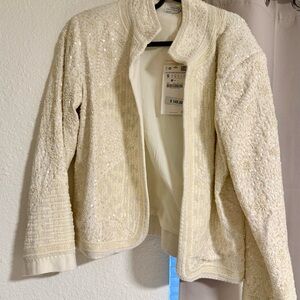 Zara Cream Sequin Blazer
